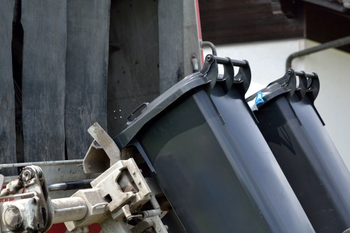 Types of construction waste including concrete, wood, and metals
