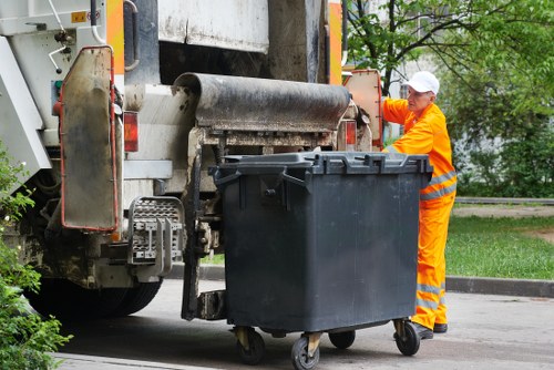 Secure lockable skip on a construction site